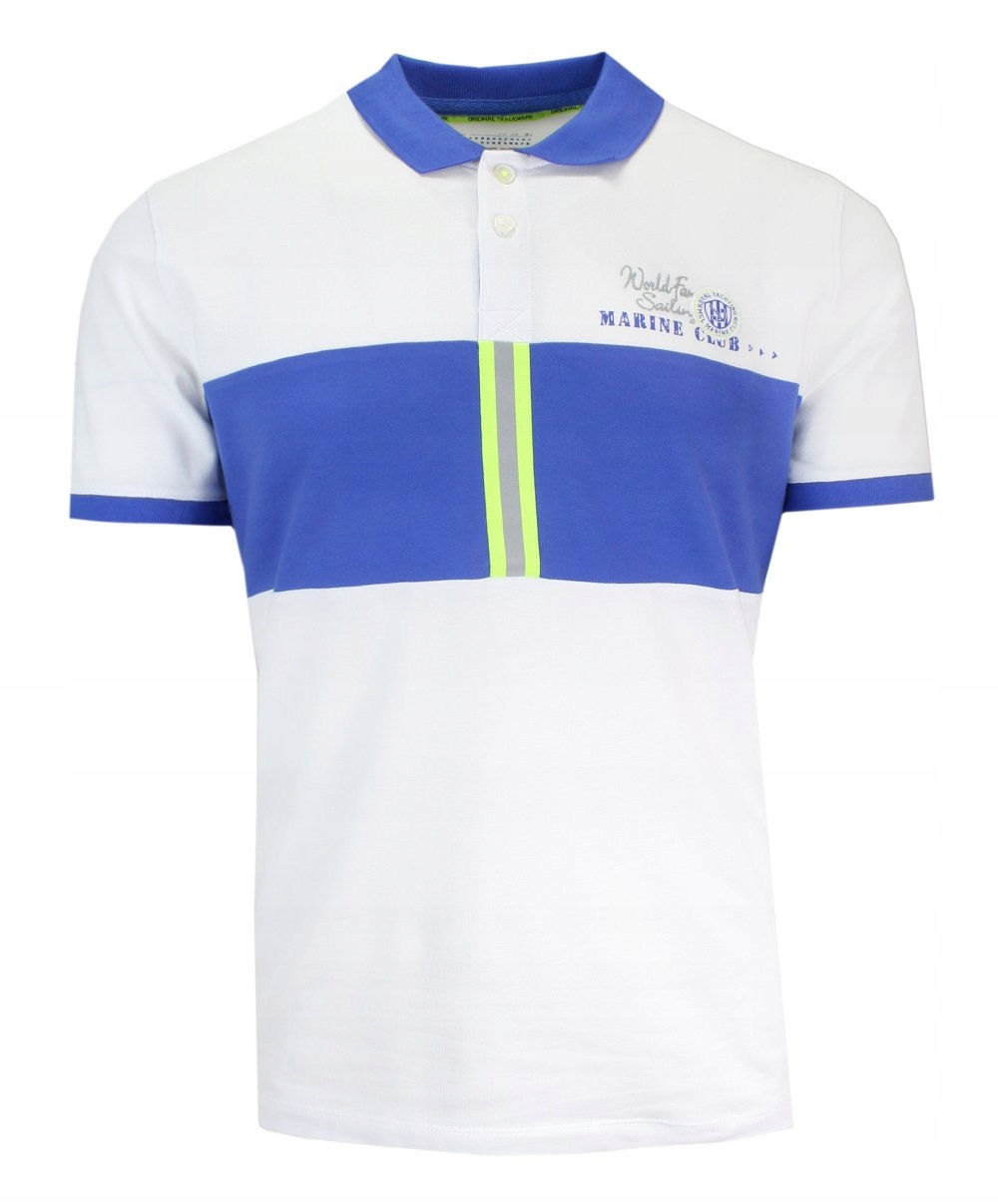 Bílo-chabrová pánská Polokošile s potiskem XXL