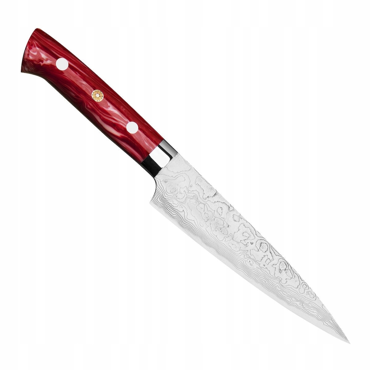 Takeshi Saji Red Turquoise R2 Japonský kovaný kuchynský nôž Univerzálny 15 cm