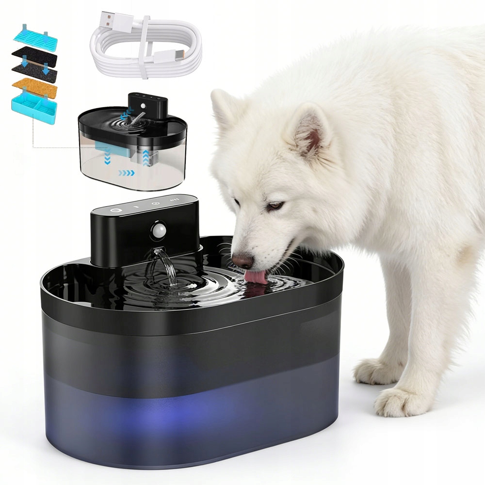 Poidełko Automatyczne Cyrkulacja Poidło Fontanna Wodna 2,2l Kota Psa Miska