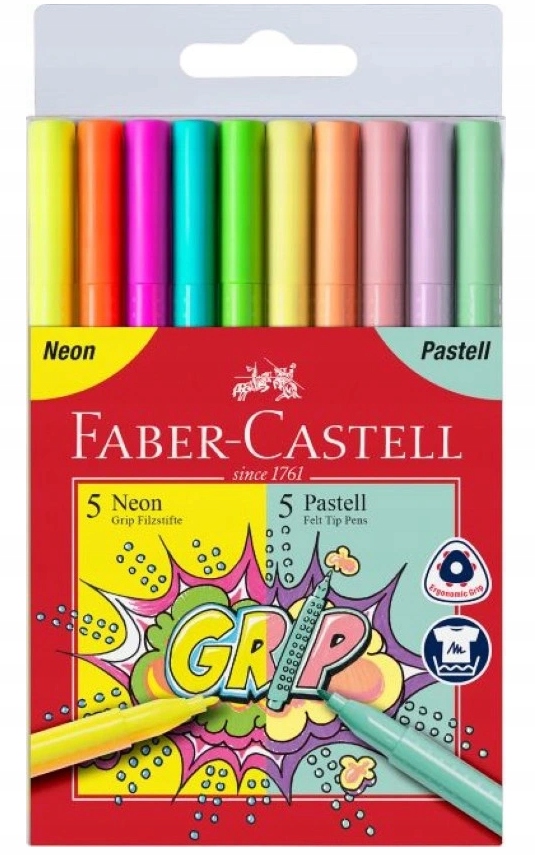 FLAMASTRY FC GRIP W ETUI PASTEL I NEON 10KOL