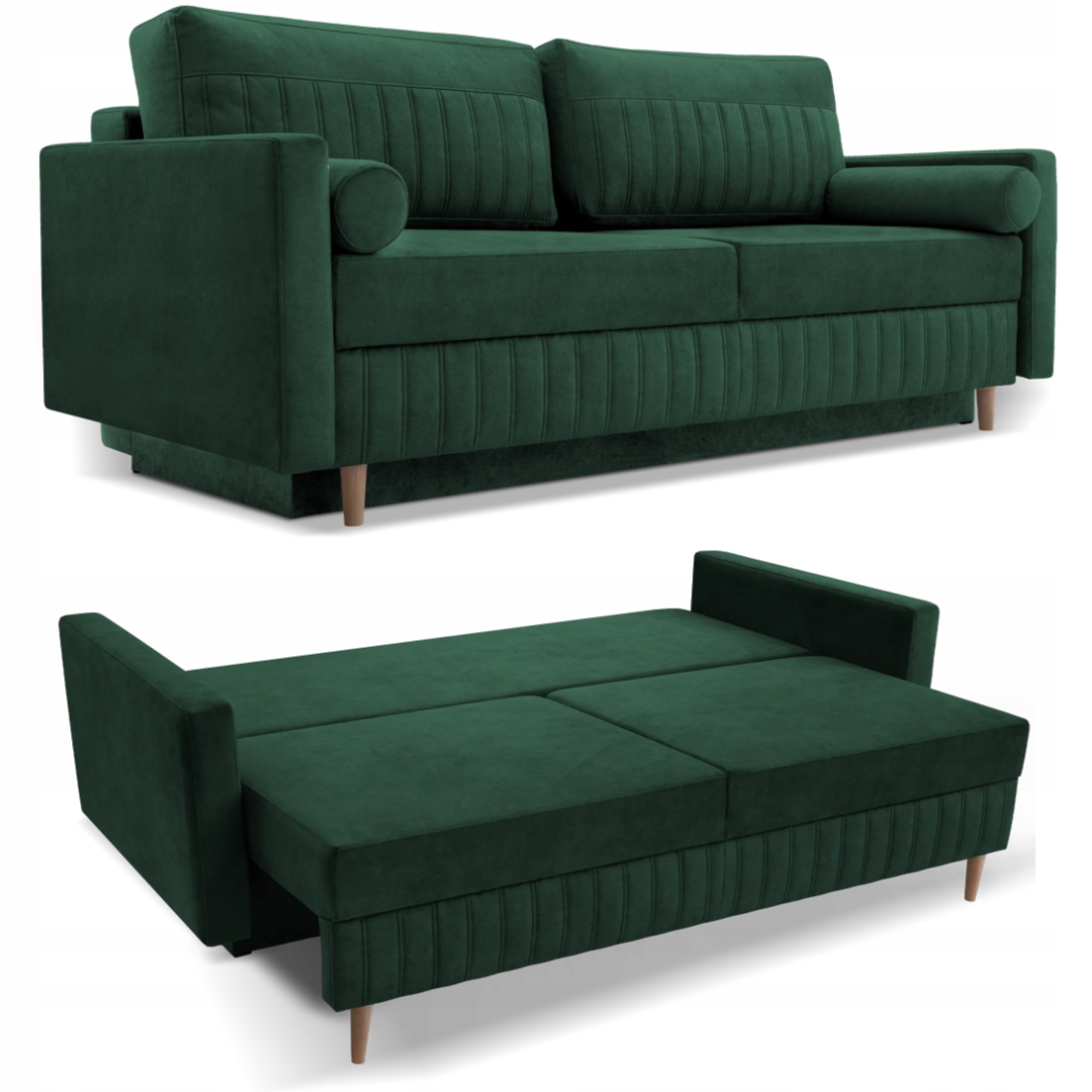 Pohovka Siena rozkládací funkce spaní zelená Cloud 39 samet Výrobce