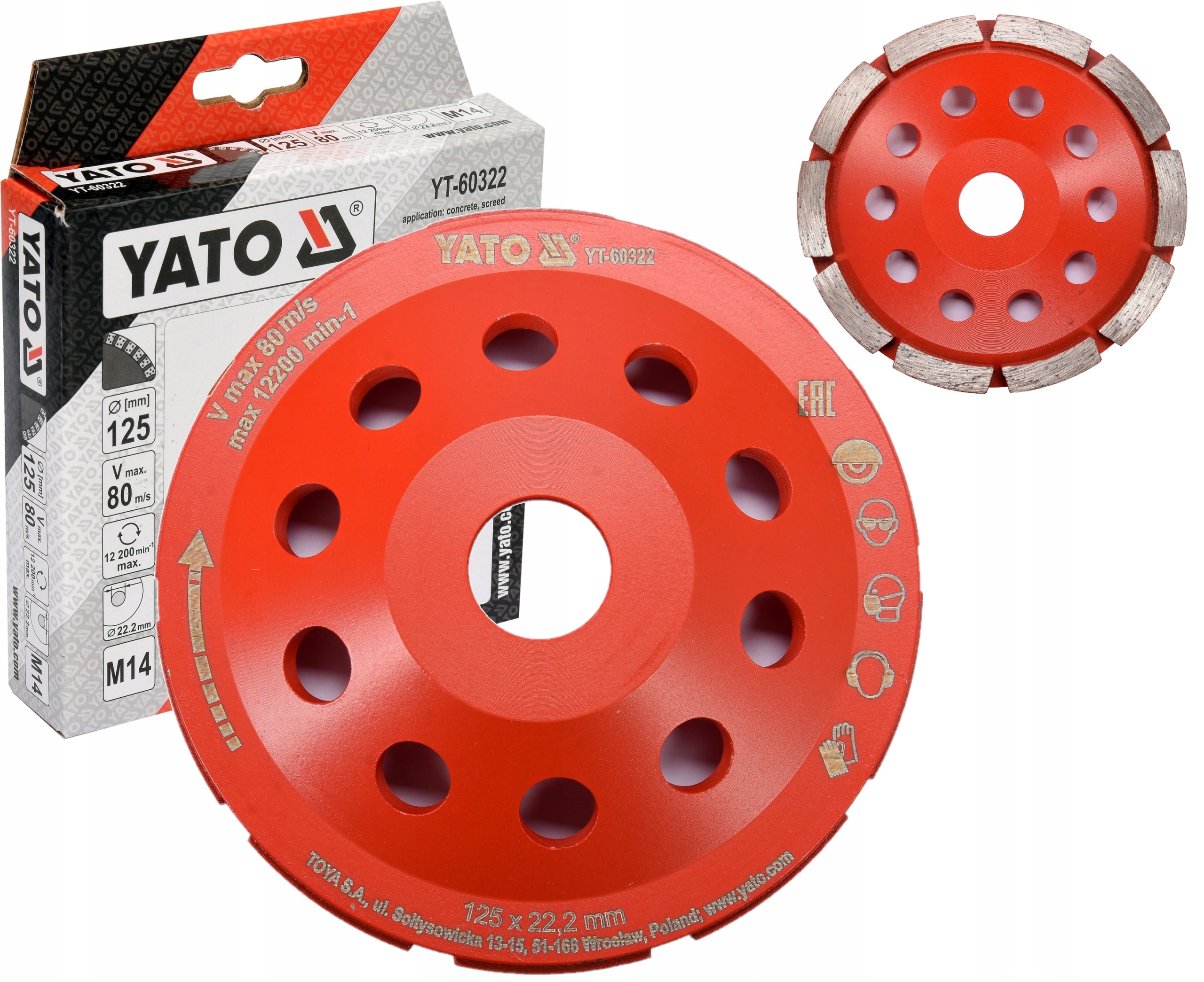 TARCZA DO SZLIFOWANIA BETONU 125mm YATO YT-60322