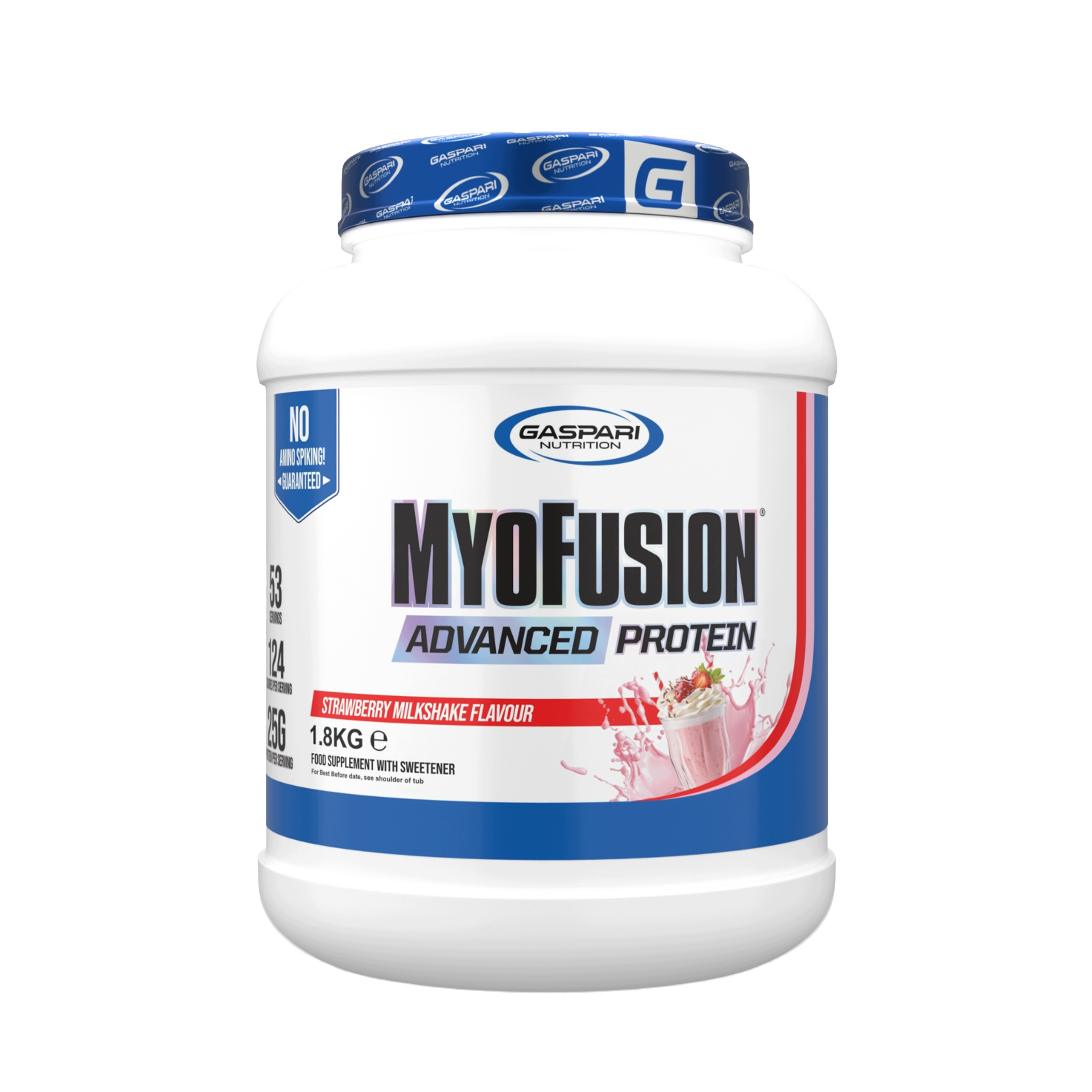 Proteinový izolát, Protein doplněk Wpc Wpi MyoFusion 1800g, Jahoda Gaspari