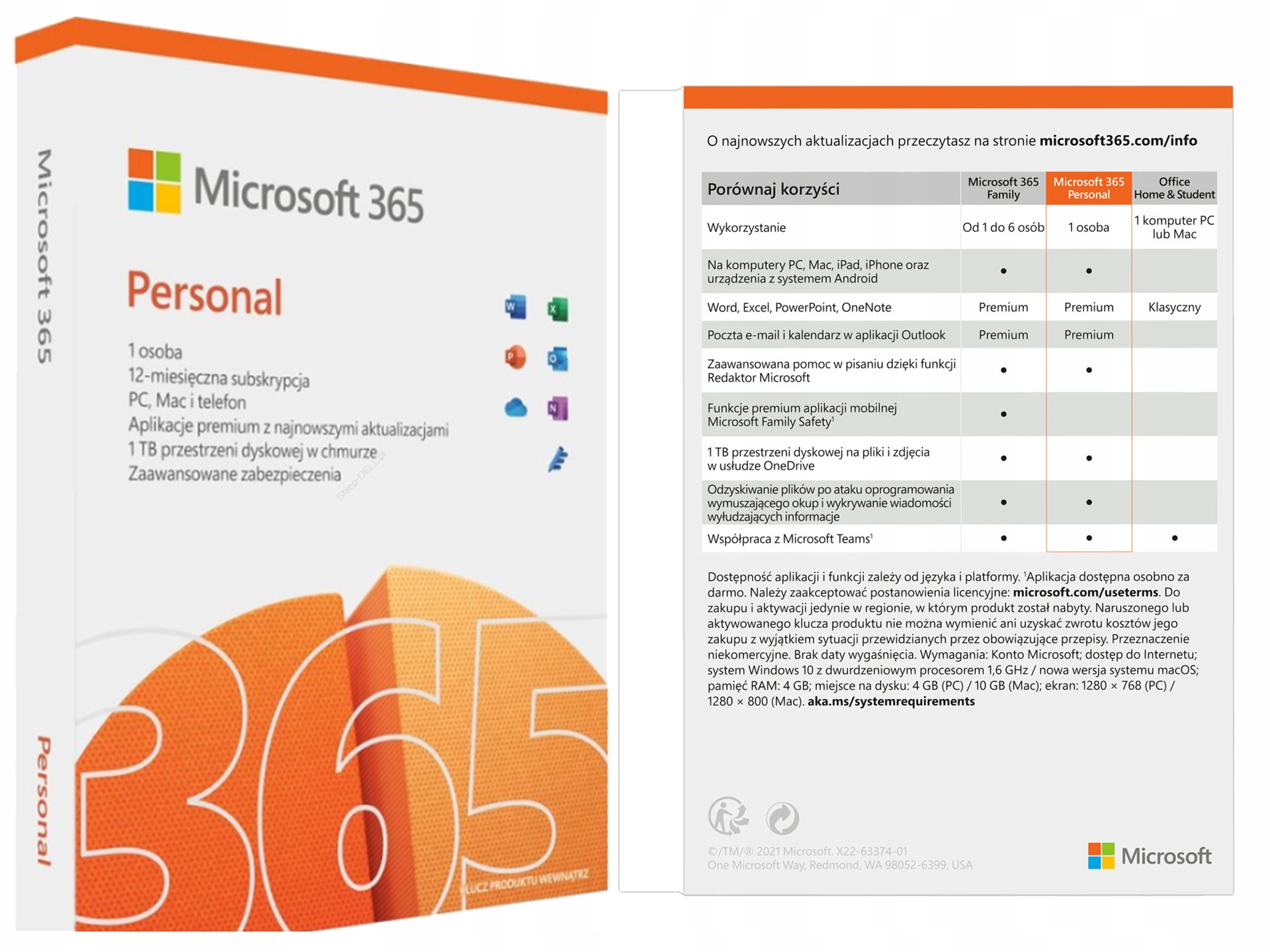 Microsoft Office 365 Personal PL 5 PC / 12 mesiacov