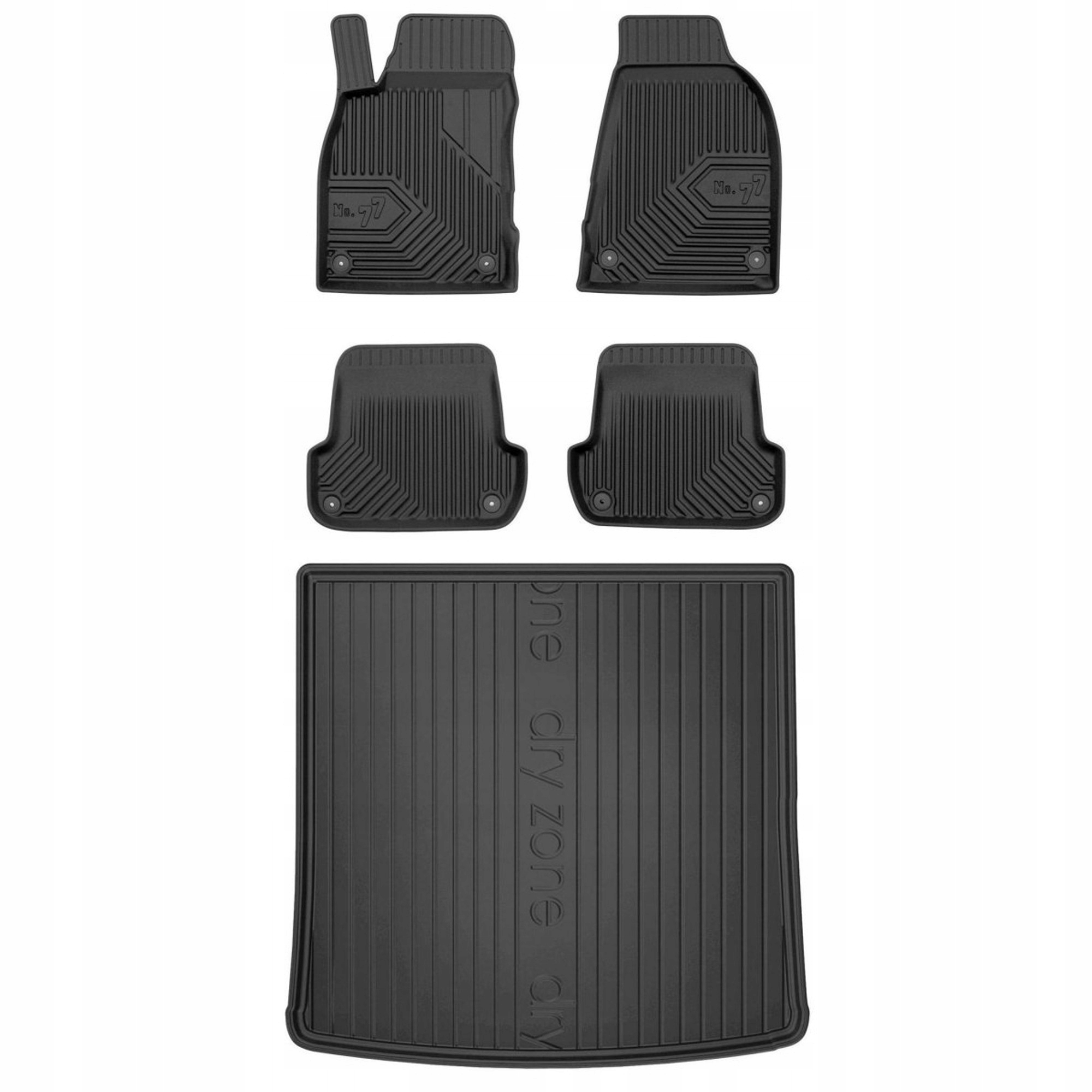 Gumová sada kobercov a rohoží Audi A4 B6 2000-2006 Kombi, bez bočných výklenkov