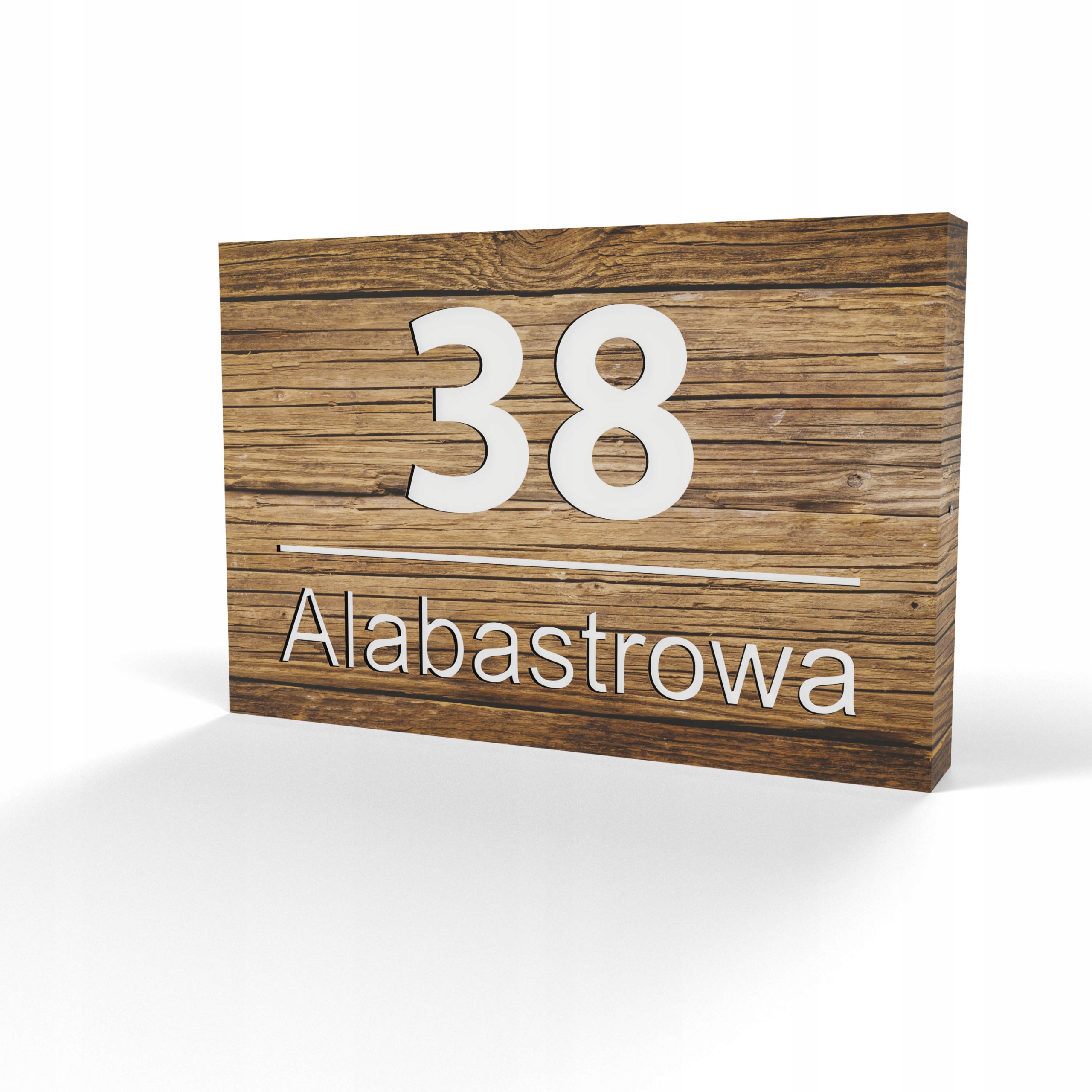 Podświetlany numer domu tabliczka tablica adresowa adres KML LED 30x20