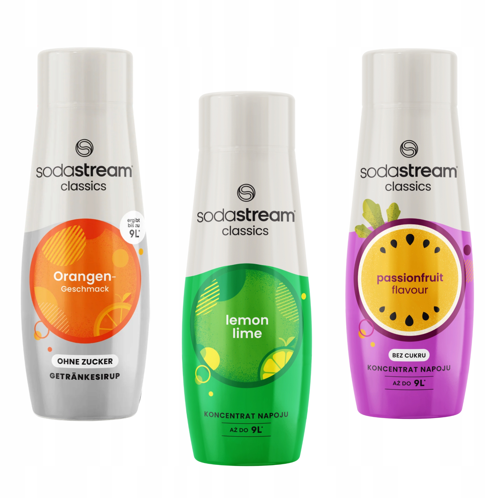 Sada 3 koncentrátů Sodastream Orange Zero LemonLime Passionfruit