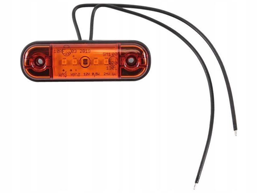 LAMPA OBRYSÓWKA PRZYCZEPKI POMARAŃCZOWA 5XLED W97