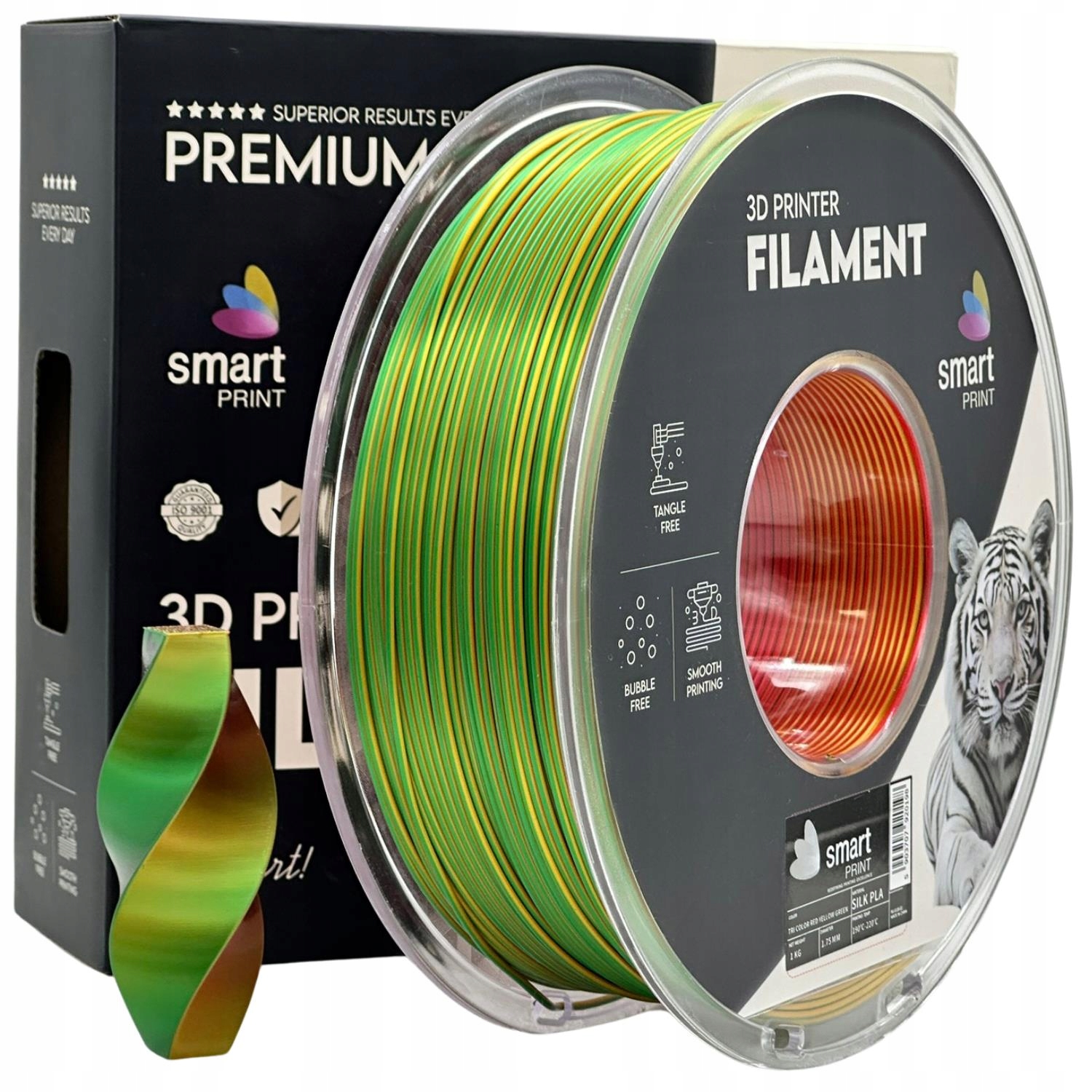10 x Silk Pla Tri Color red yellow green Smart Print