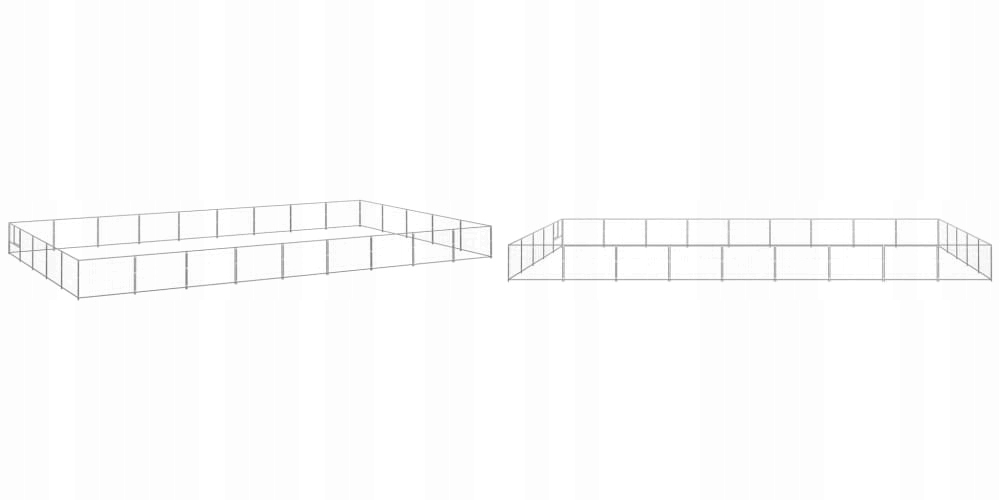 Levně Stříbrná Kotec pro psa, 45 m², ocelová