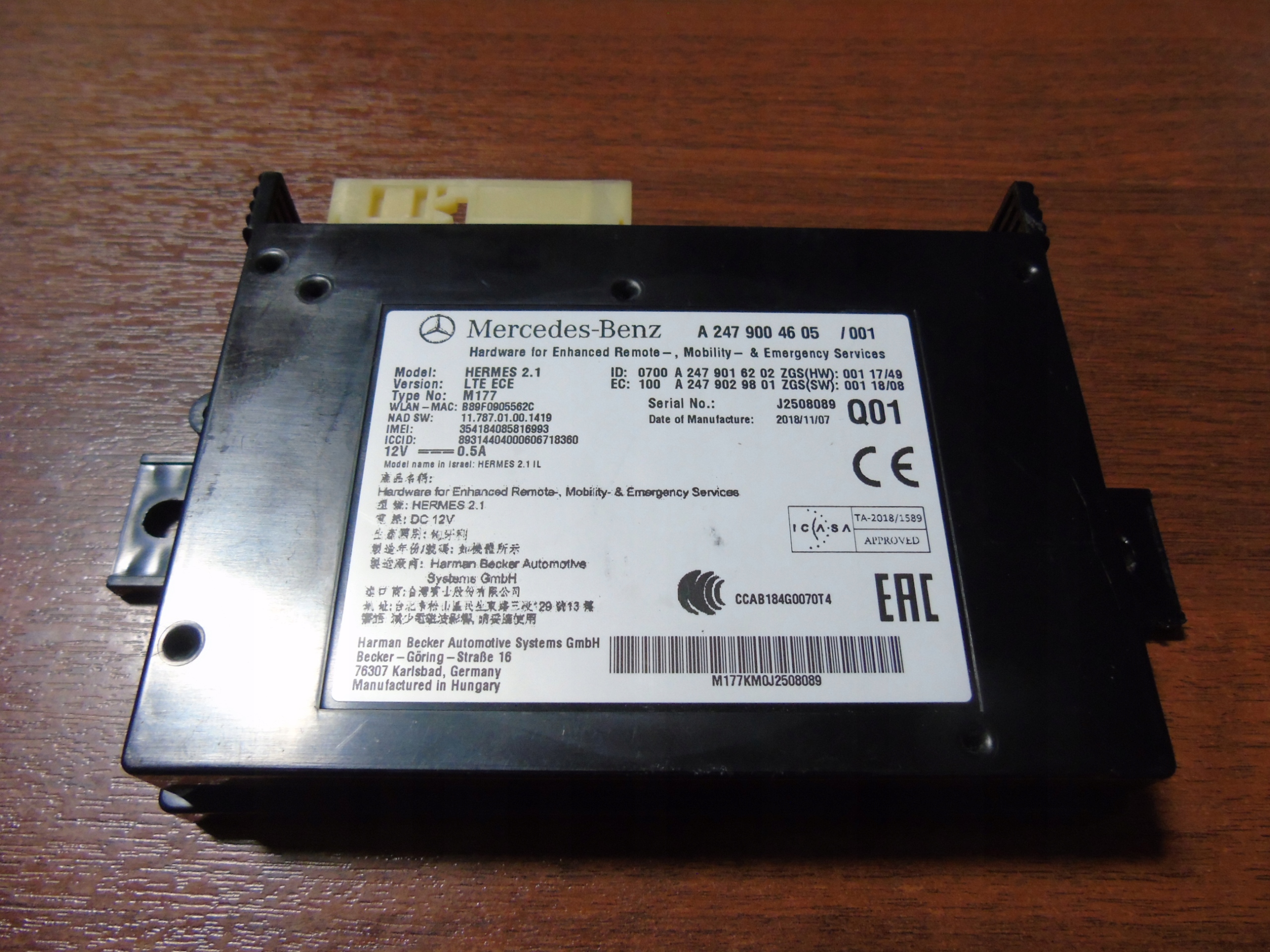modulo Centralina TELEMATIC MERCEDES W177 W447 1 9