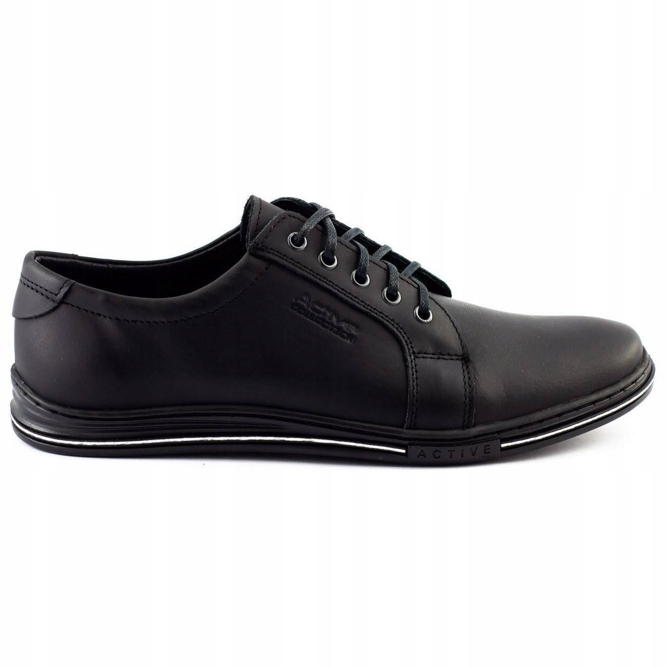 

Buty Olivier Casual Skóra 100% 320 Czarny Modne 47