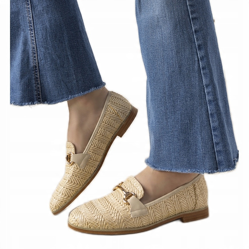 

Beżowy Syntetyk Buty Kobiety Mokasyny r.39