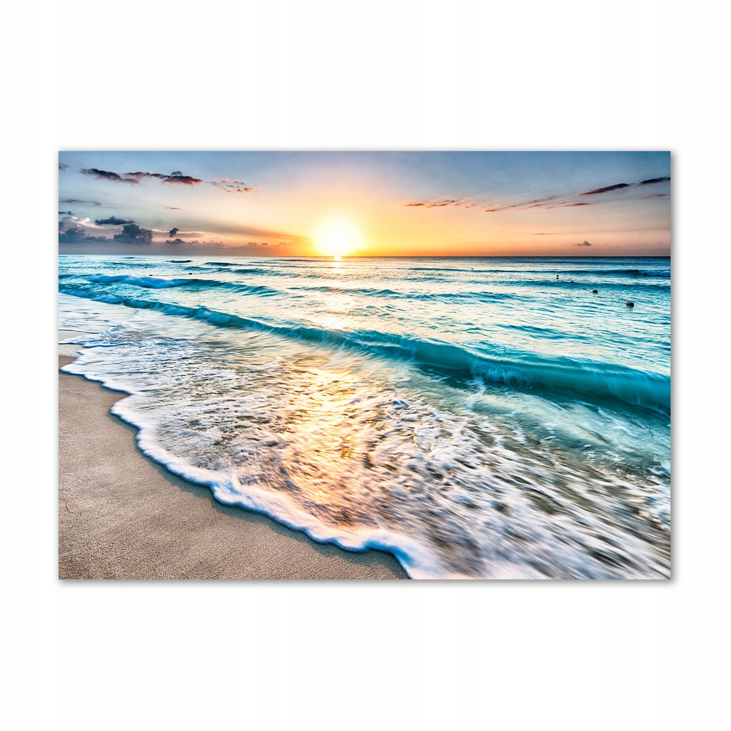 

Foto obraz szklany Zachód słońca plaża 100x70