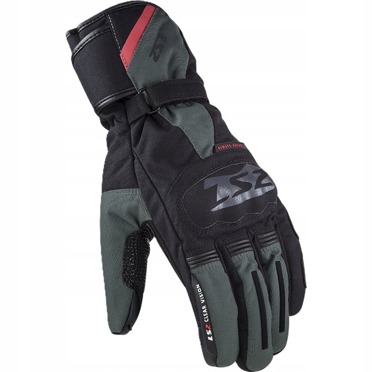 LS2 Snow Man Black Green pánske nepremokavé teplé turistické rukavice XL