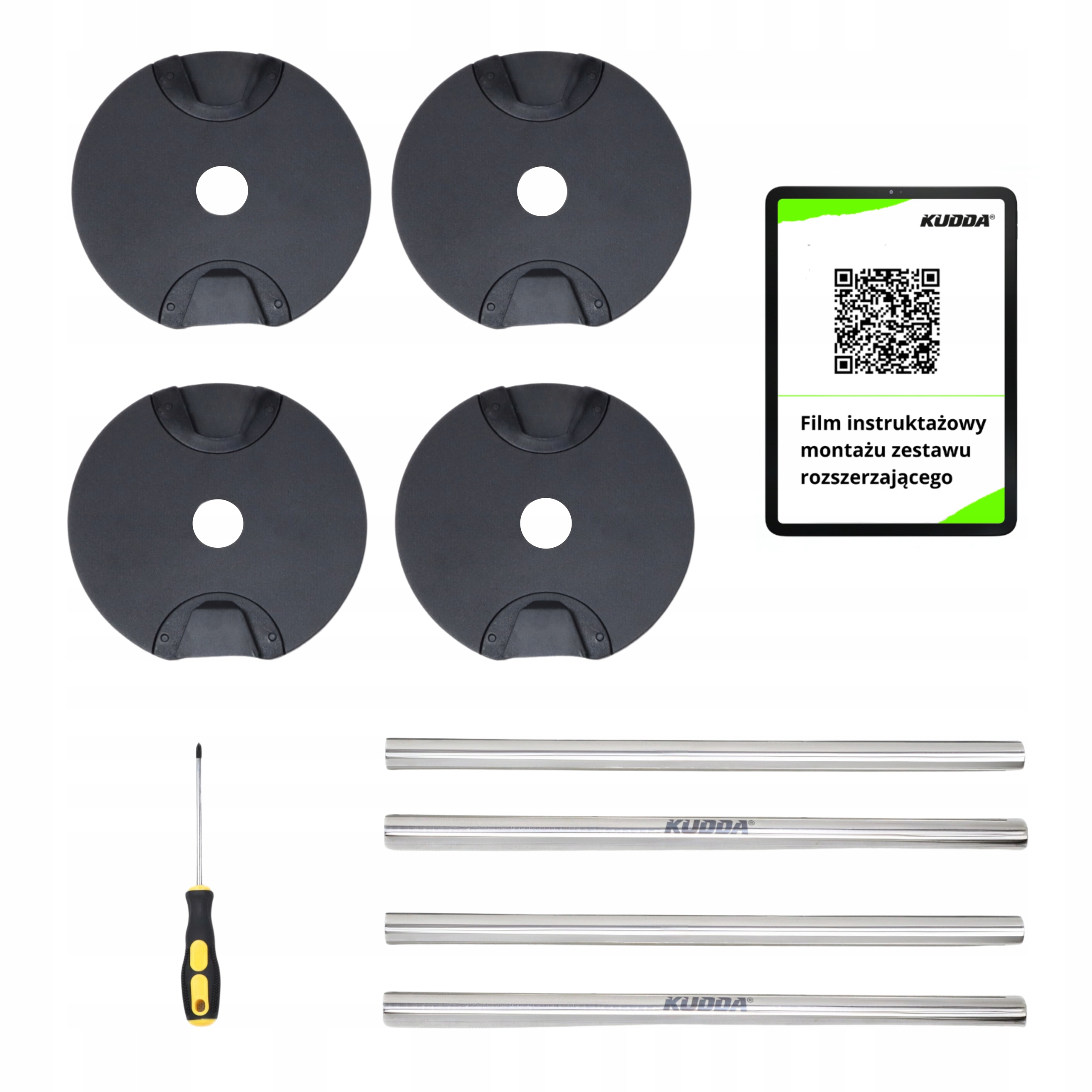 Zestaw rozszerzający 2 hantli regulowanych Kudda powiększenie 28kg do 32kg