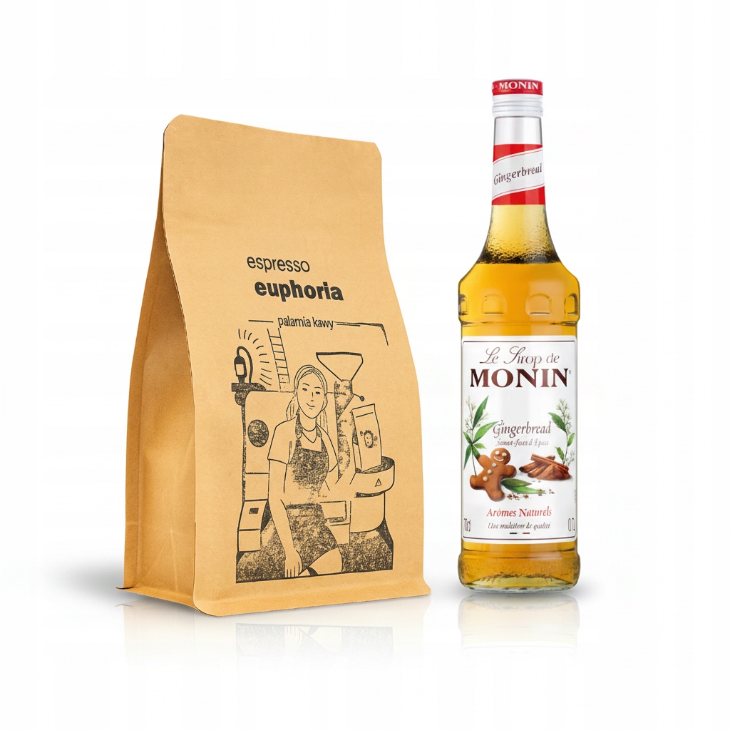 Levně Sirup Monin Perníkový 0,7 l Káva Espresso Euphoria Brazílie Santos 500 g