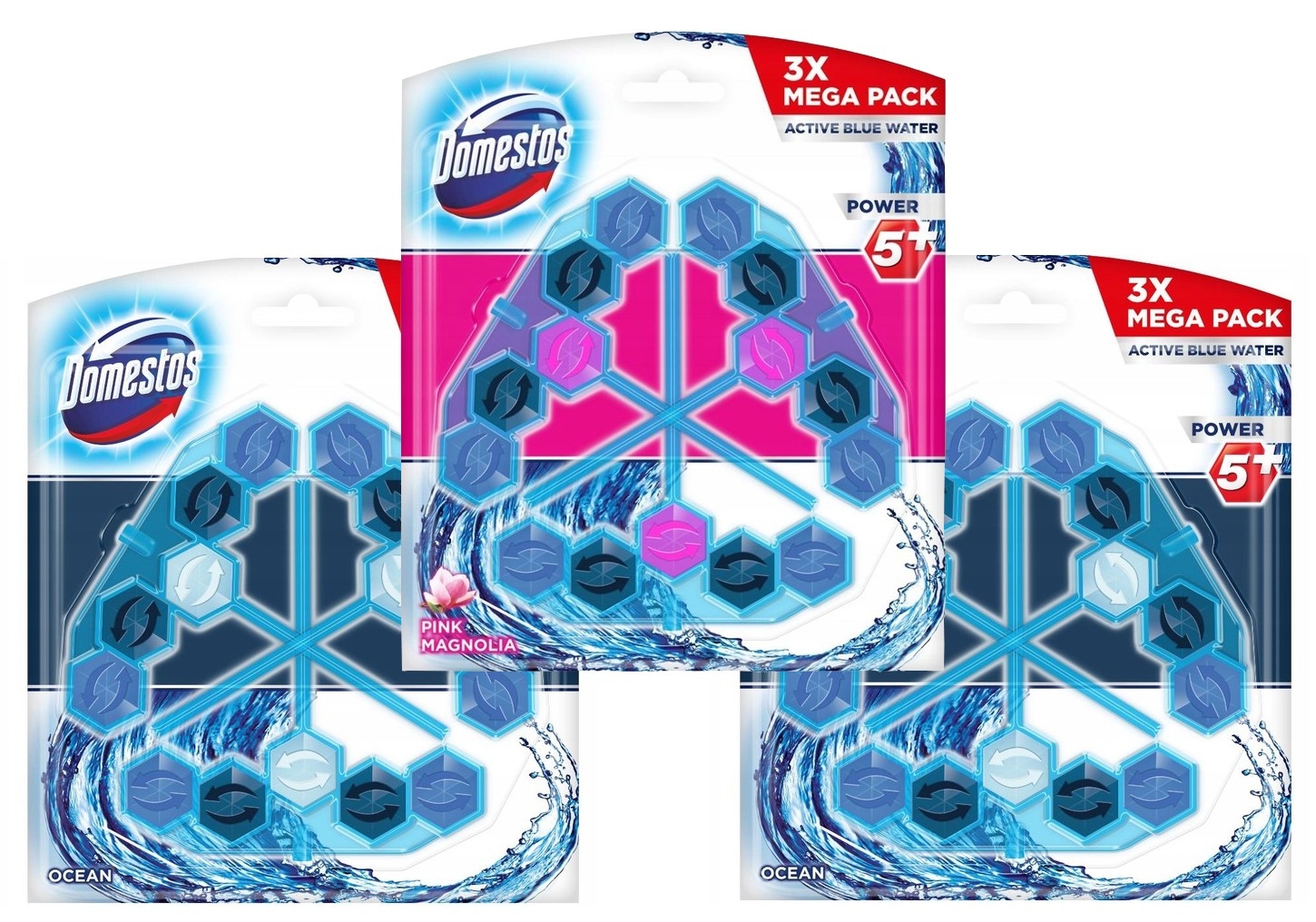Levně Domestos Power 5+ barvící přívěsek 3x55g 9 ks