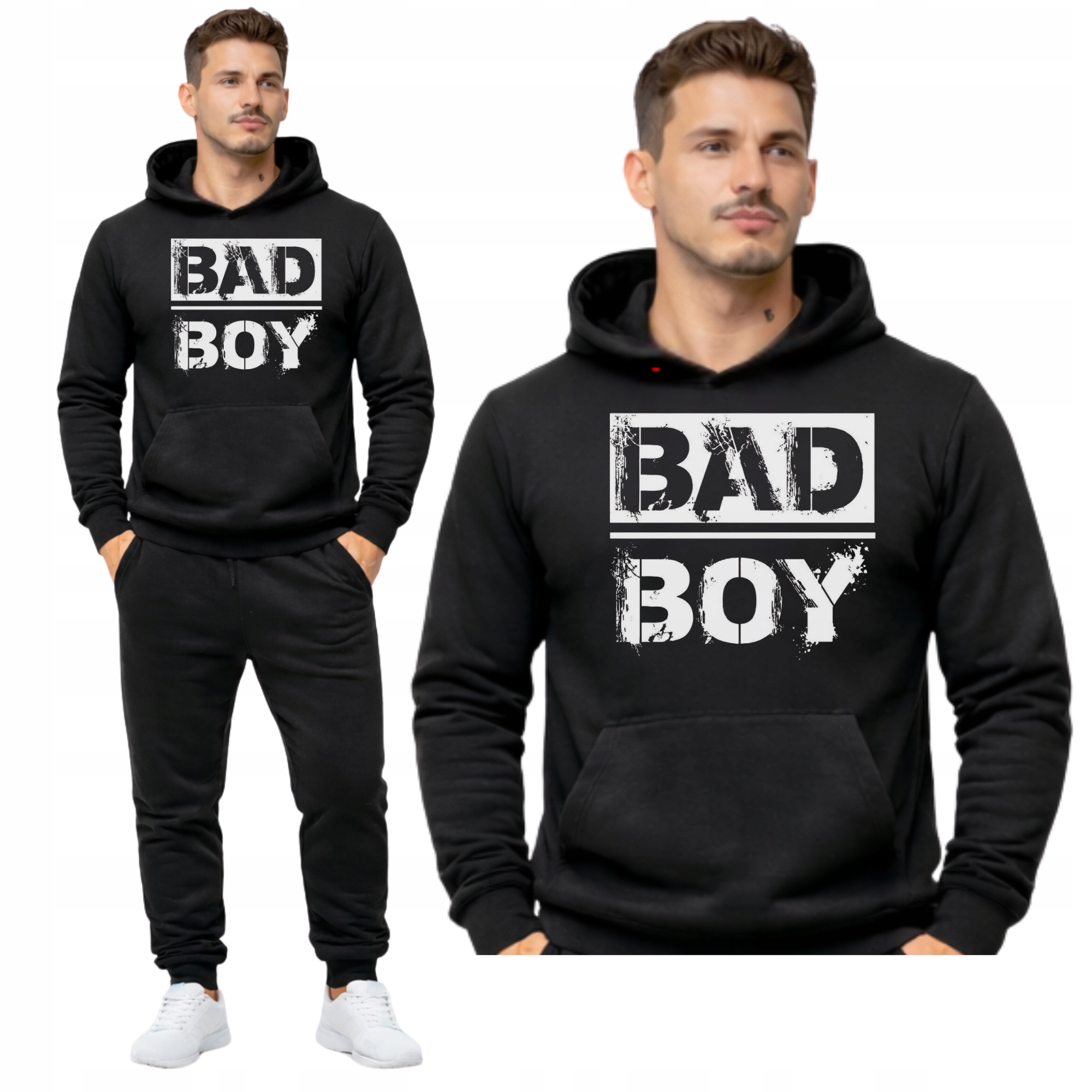 Bad Boy Meski Tepláková Souprava Mikina S Kapucí Kalhoty L