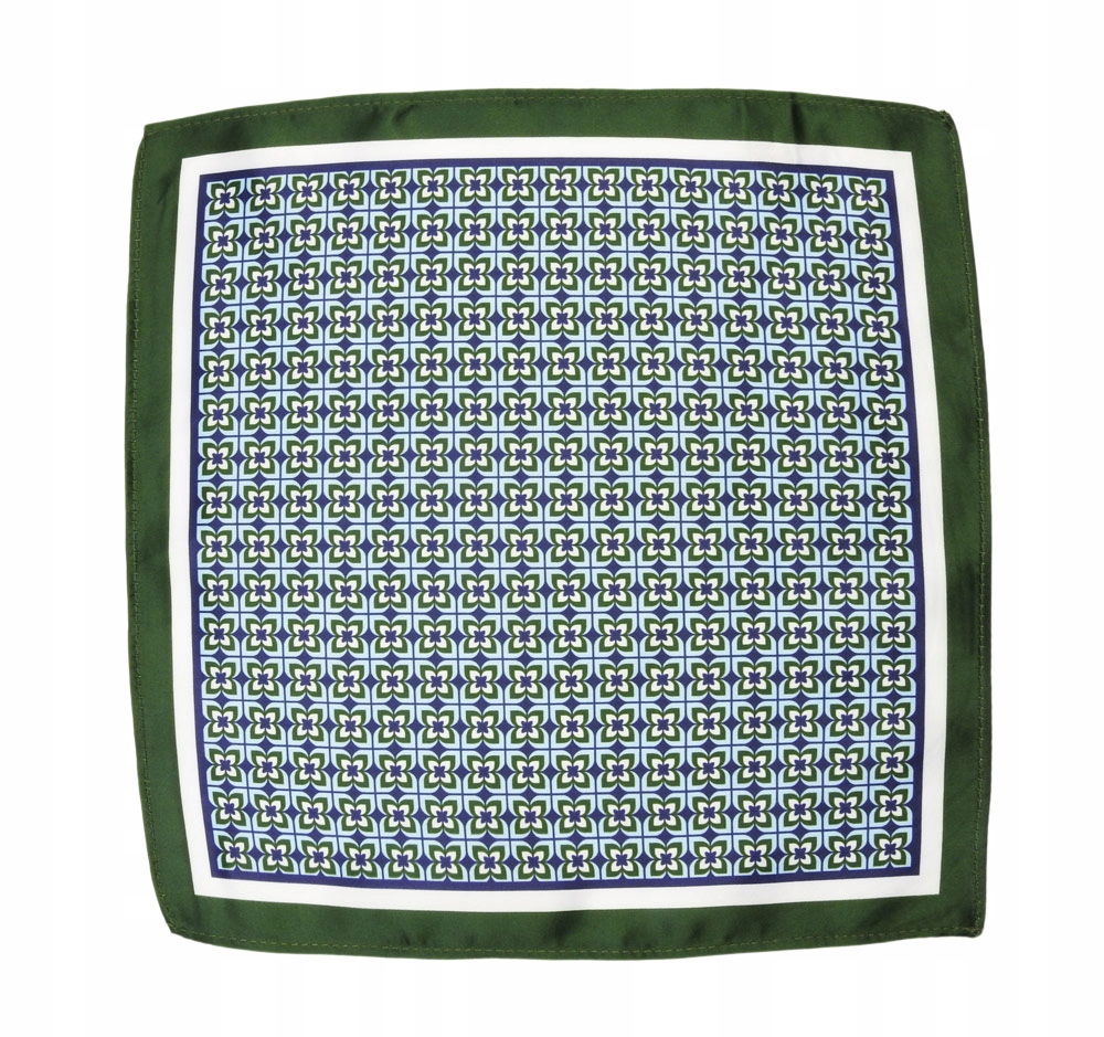 Zielono-Turkusowa Poszetka Wzór Geometryczny Marka inna