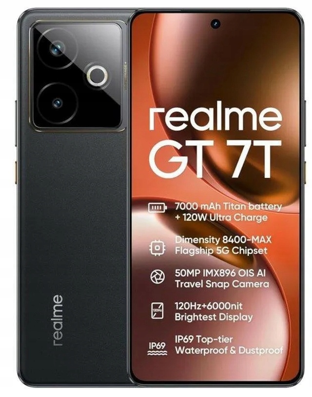 Smartfon Realme Gt 7T 12 Gb 512 Gb 5G czarny Ładowarka