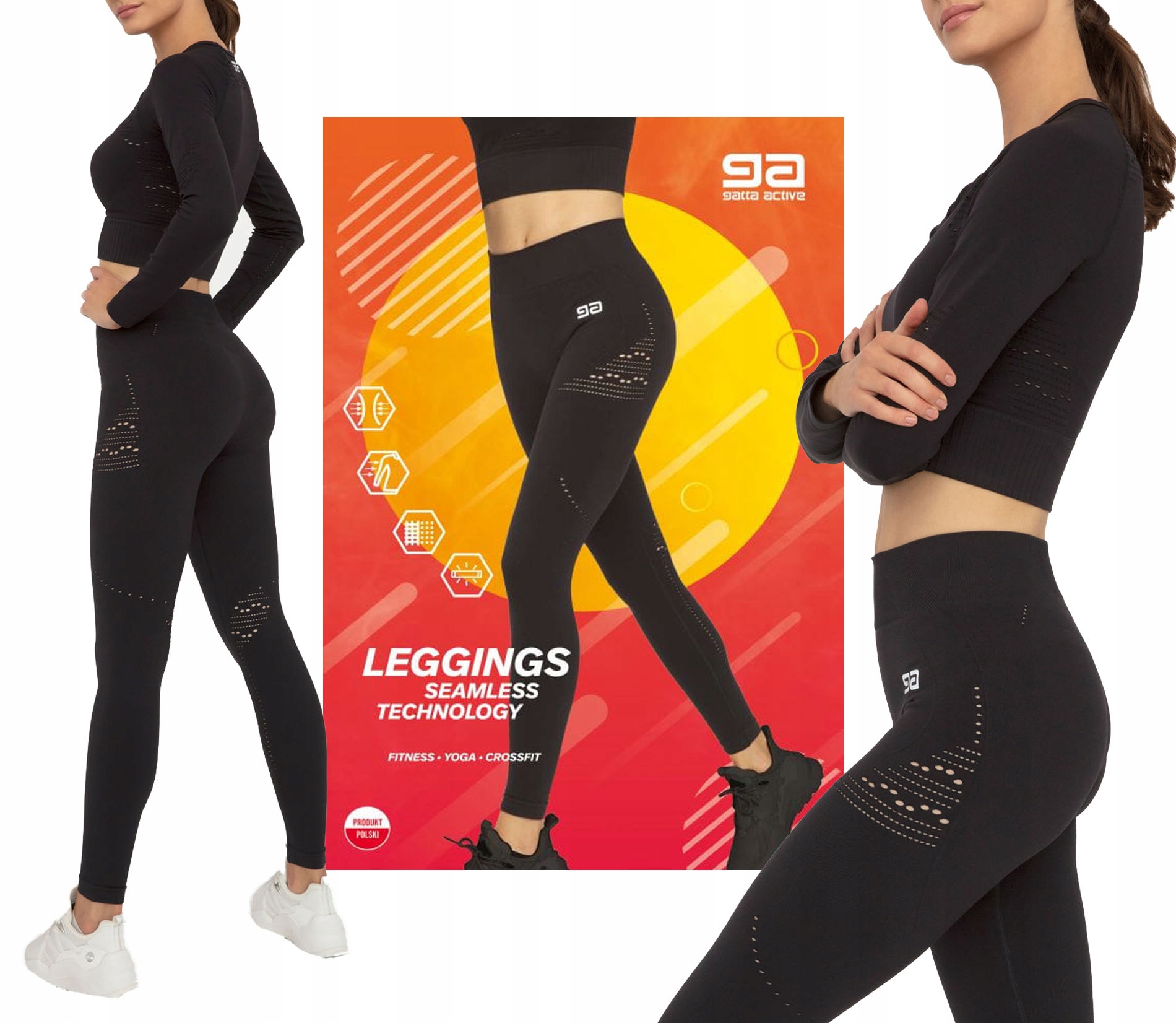 Sportovní legíny Gatta Active Seamless černé L