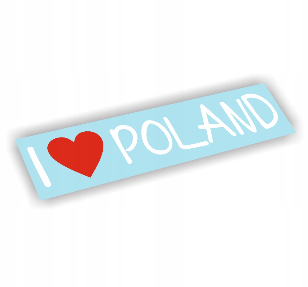 Naklejka I Love Poland kolor Biały naklejki patriotyczne Polska na samochód