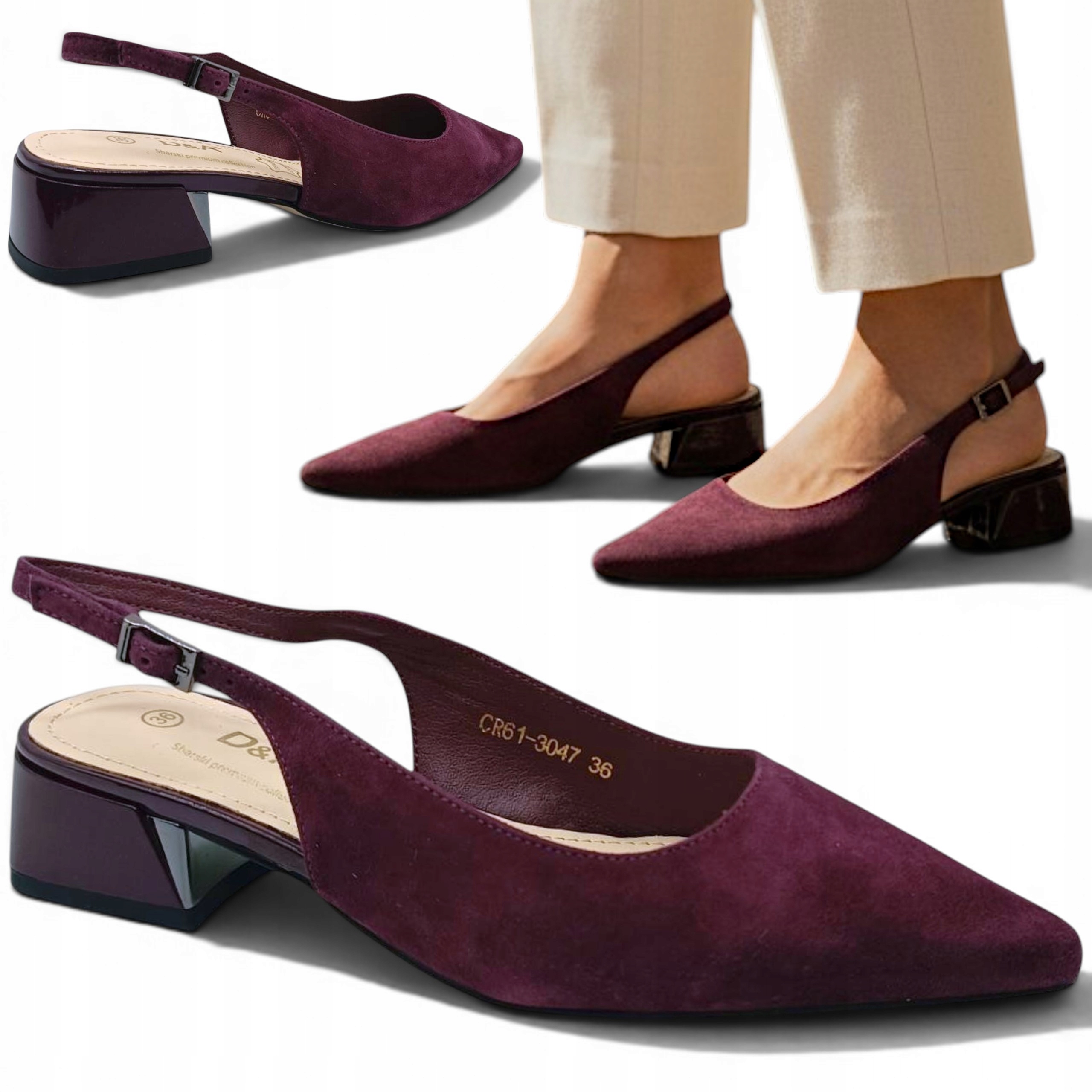 Dámské kožené sandály 37 Semišové na podpatku Elegantní S.Barski Letní