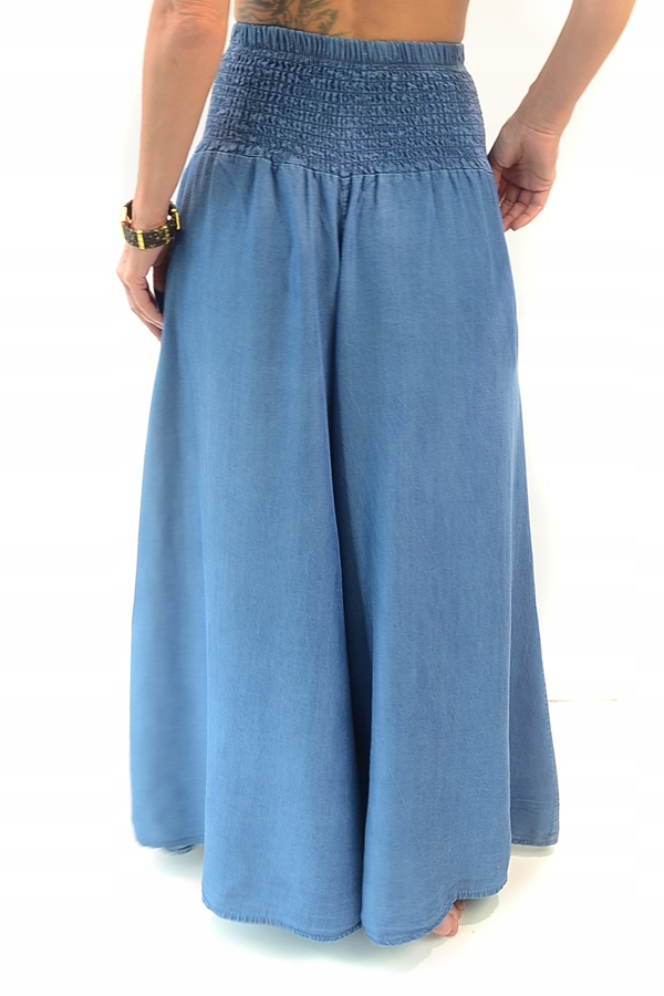 Jeansowe Lekkie SPÓDNICO SPODNIE Długie Oversize Marka bez marki