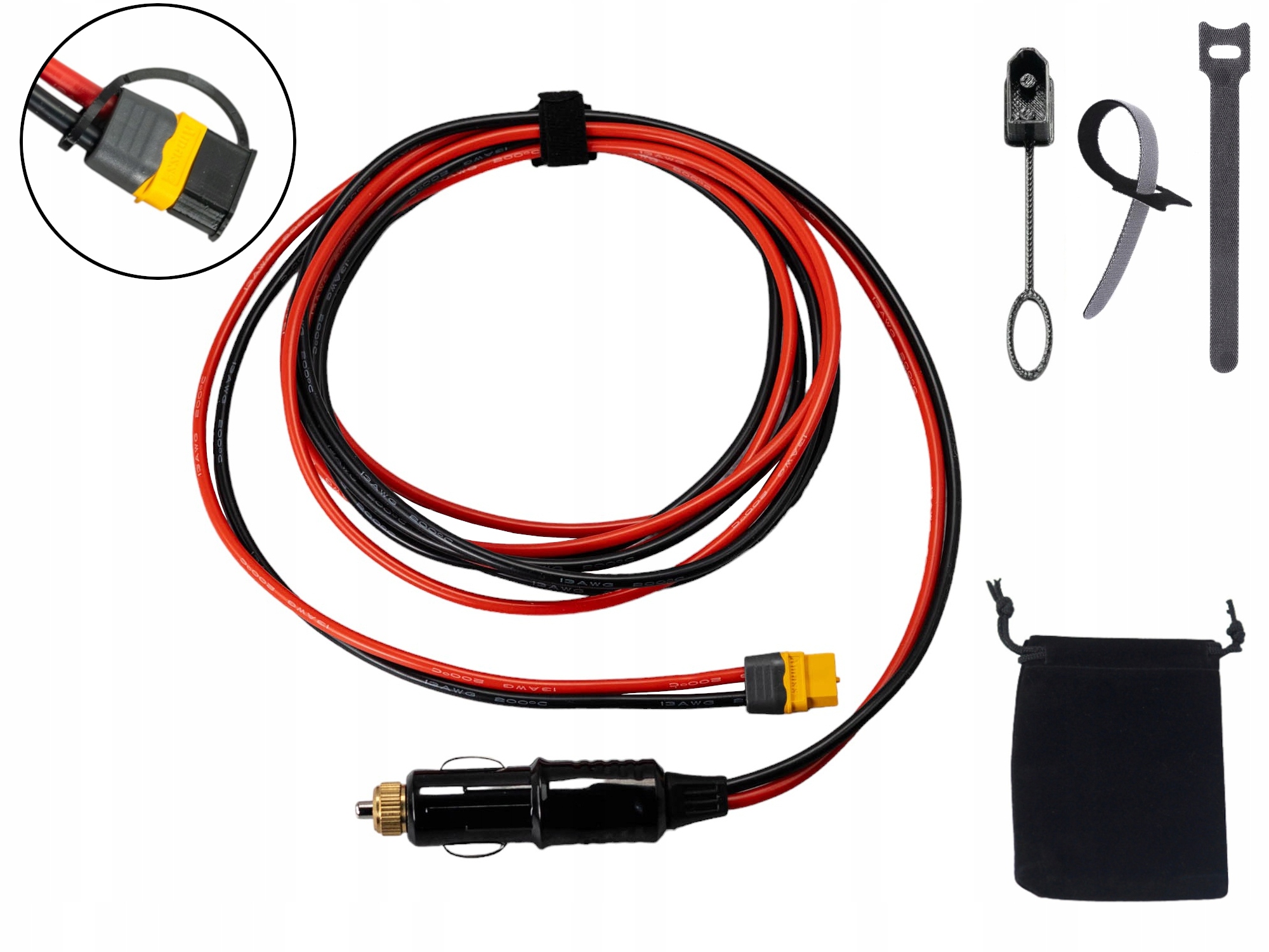 Ładowarka samochodowa XT60 12V 2,5 m do przenośnych stacji zasilania