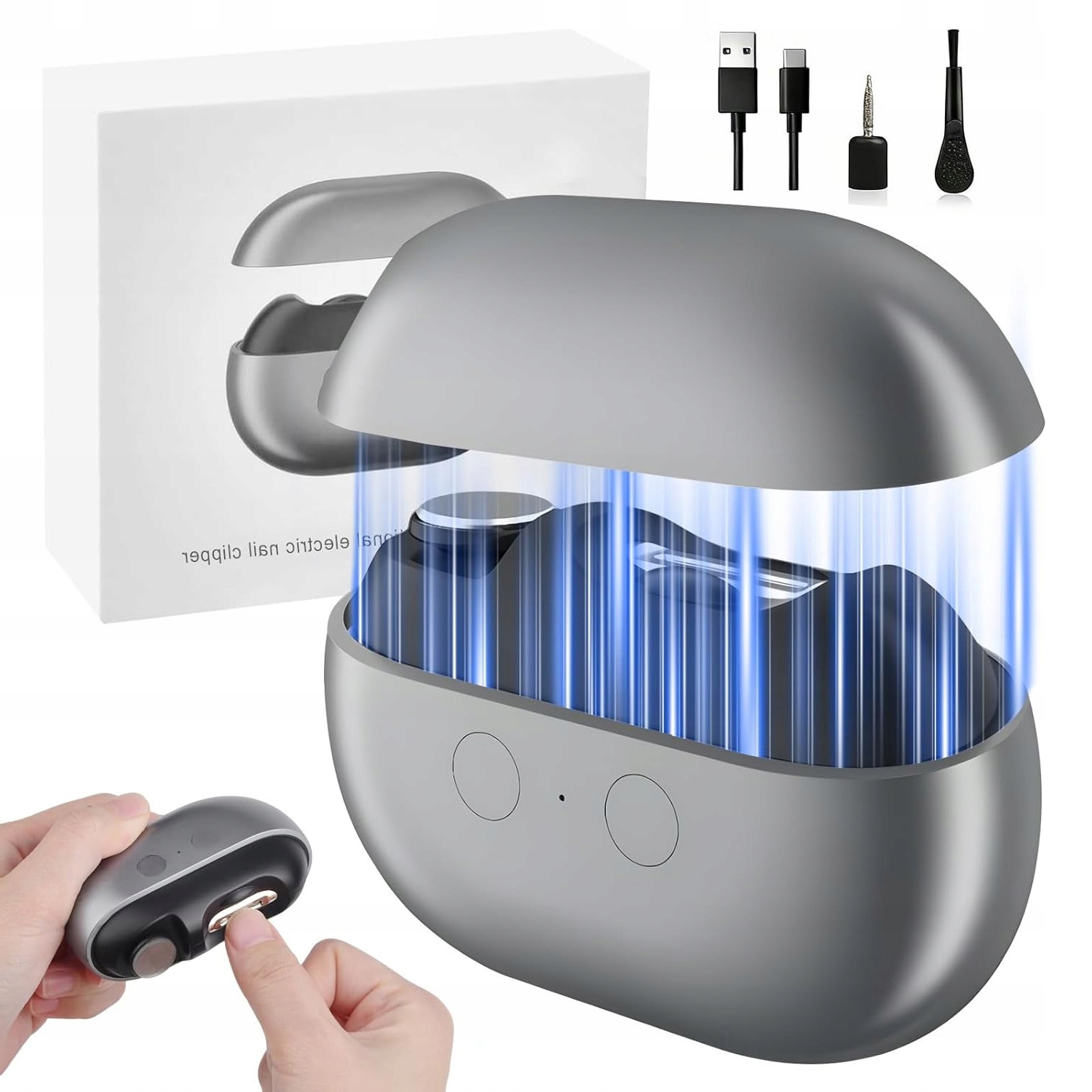 Automatický Kleštičky Na Nehty Elektrické Ergonomické Led Usb 500MAH