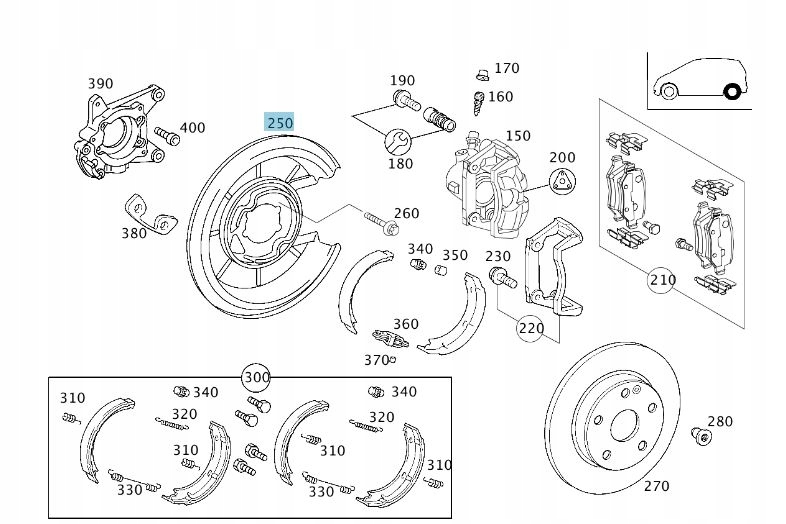 TARCZA KOTWICZNA BLACHA OSLONA MERCEDES W168 VANEO