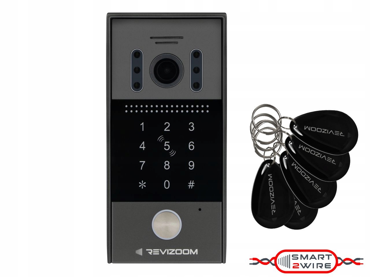 Wideodomofon Revizoom RC-212HD-CK Kamera 1080p Szyfrator Czytnik Rfid