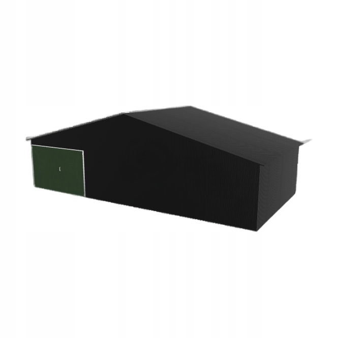 Plechová garáž 10x5 m jednopolohová, dvouspádová, černá