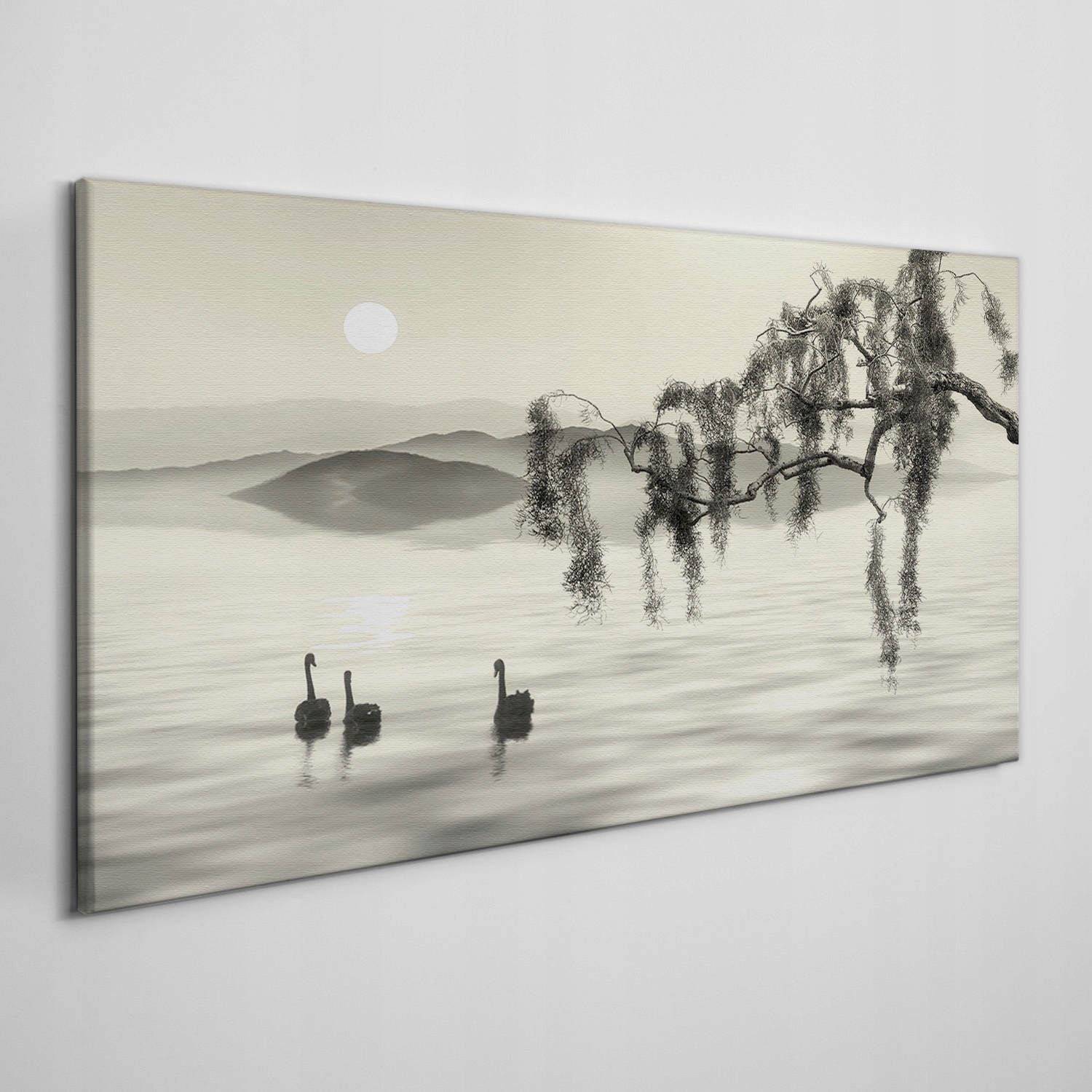

Obraz płótno Jezioro drzewo zwierzę ptak 100x50 cm