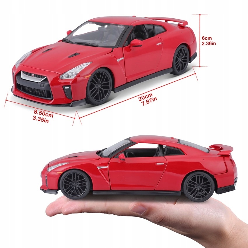Nissan GT-R 1:24 model Bburago 18-21082 czerwony Minimalny wiek dziecka 0