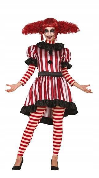 Kostým Hororový Klaun V Pruhovaném Oblečení Halloween M