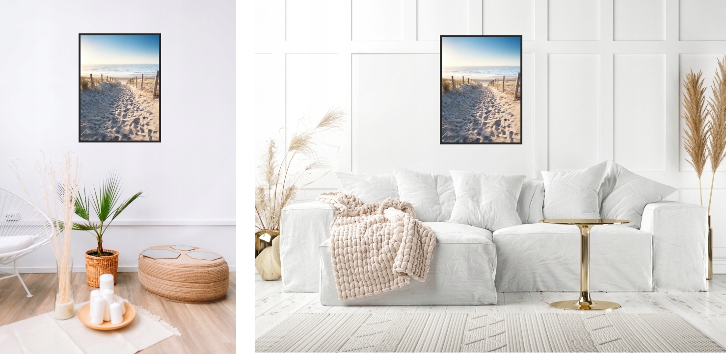 PLAŻA PIASEK MORZE NIEBO plakat obraz A1 59,4x84cm #125 Szerokość produktu 59.4 cm