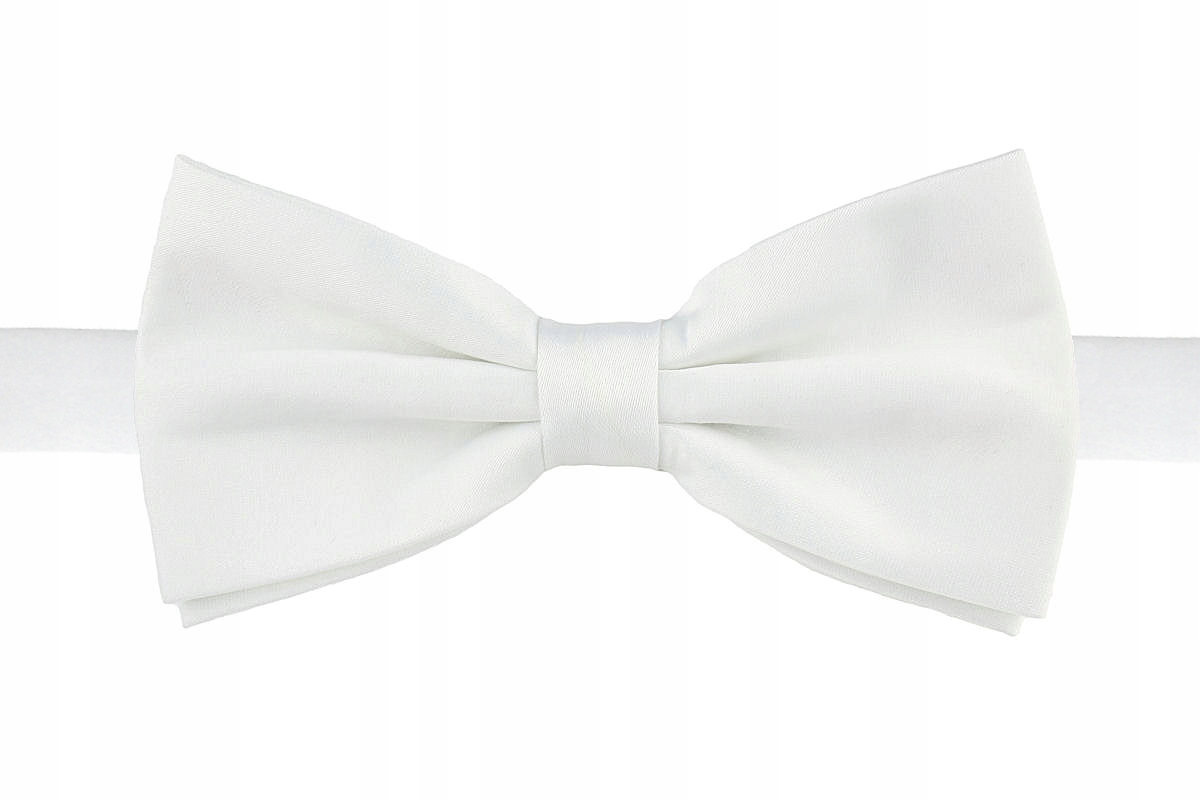 

Mucha Muszka Męska Klasyczna Gładka 12x6 cm Biała