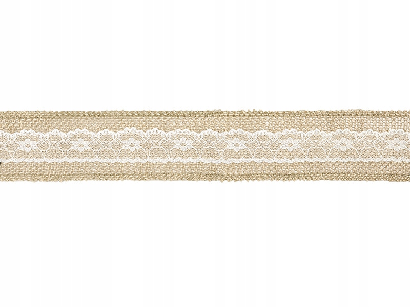 

Taśma jutowa z koronką, 5x500cm