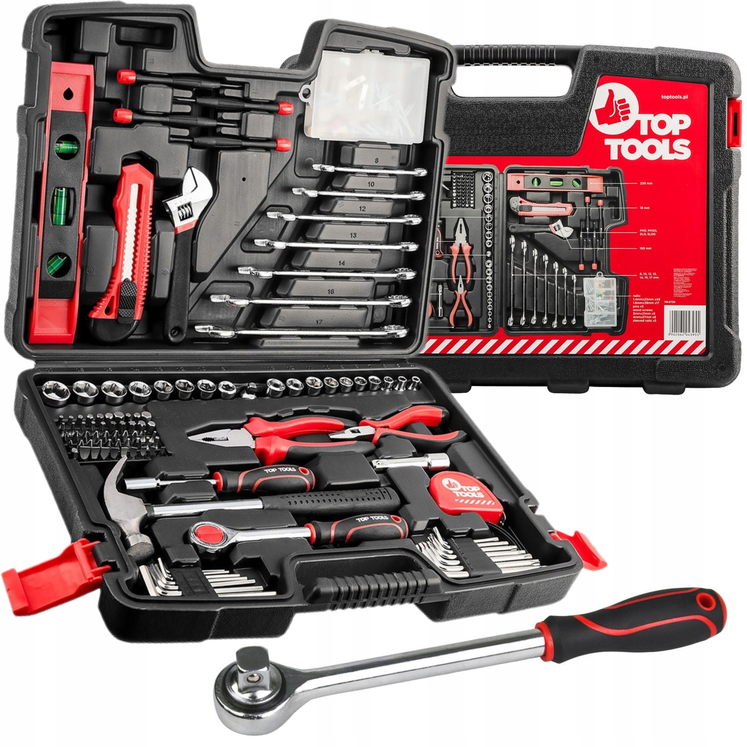 ZESTAW KLUCZE NASADOWE 1/4" 3/8" 194 EL NARZĘDZI WALIZKA 38D545 TORX