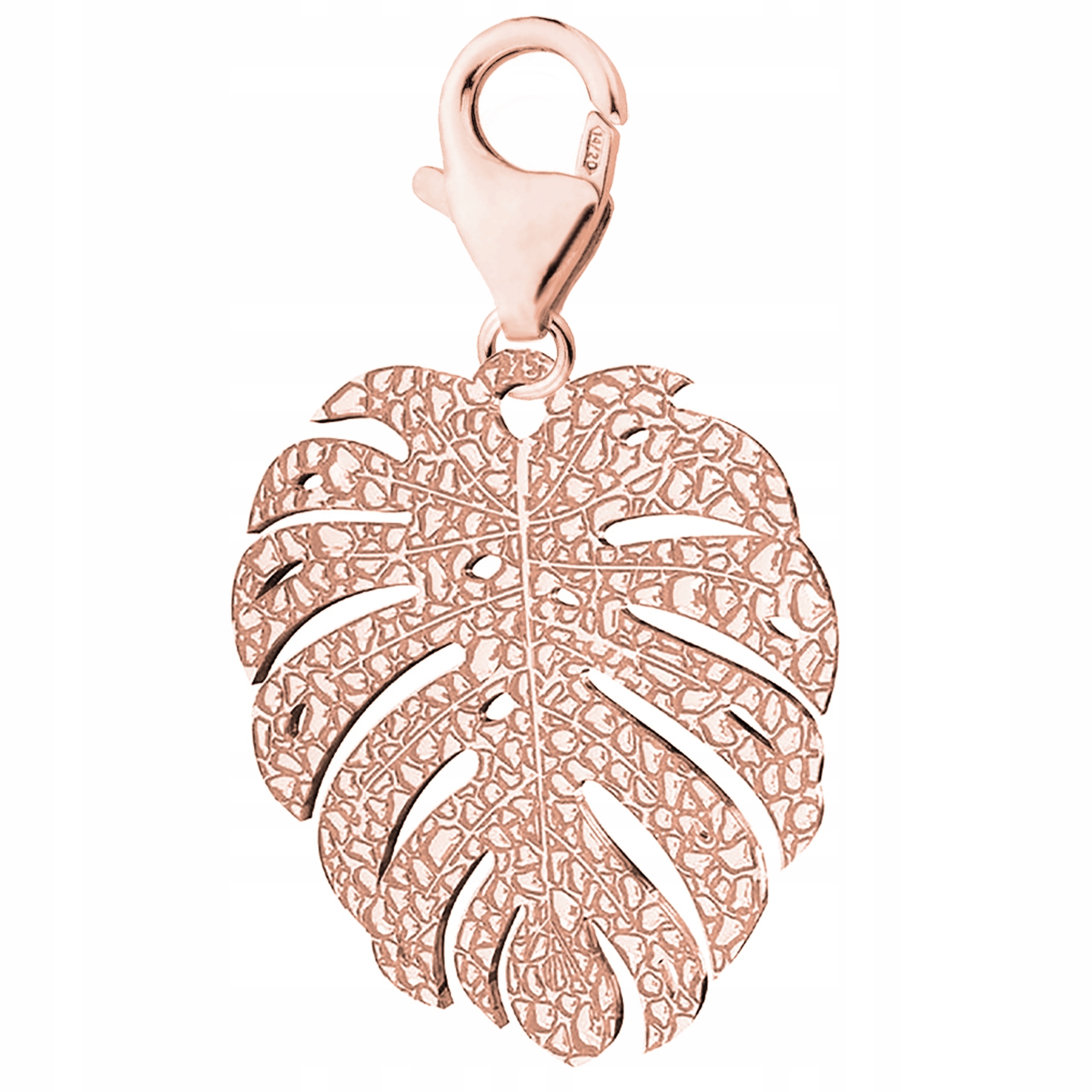 Přívěsek List Monstera růžové zlato stříbro 925