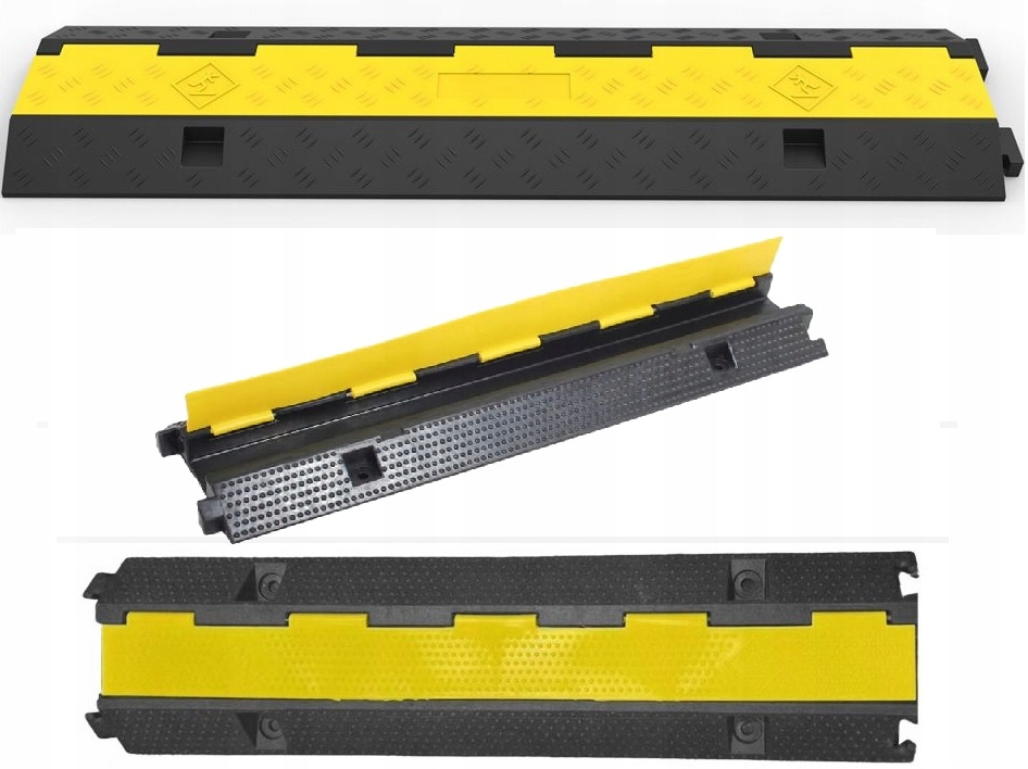 Mocny Najazd Kablowy Ochronny Progowy M 1 Kanał Czarny Żółty Mostek 100CM