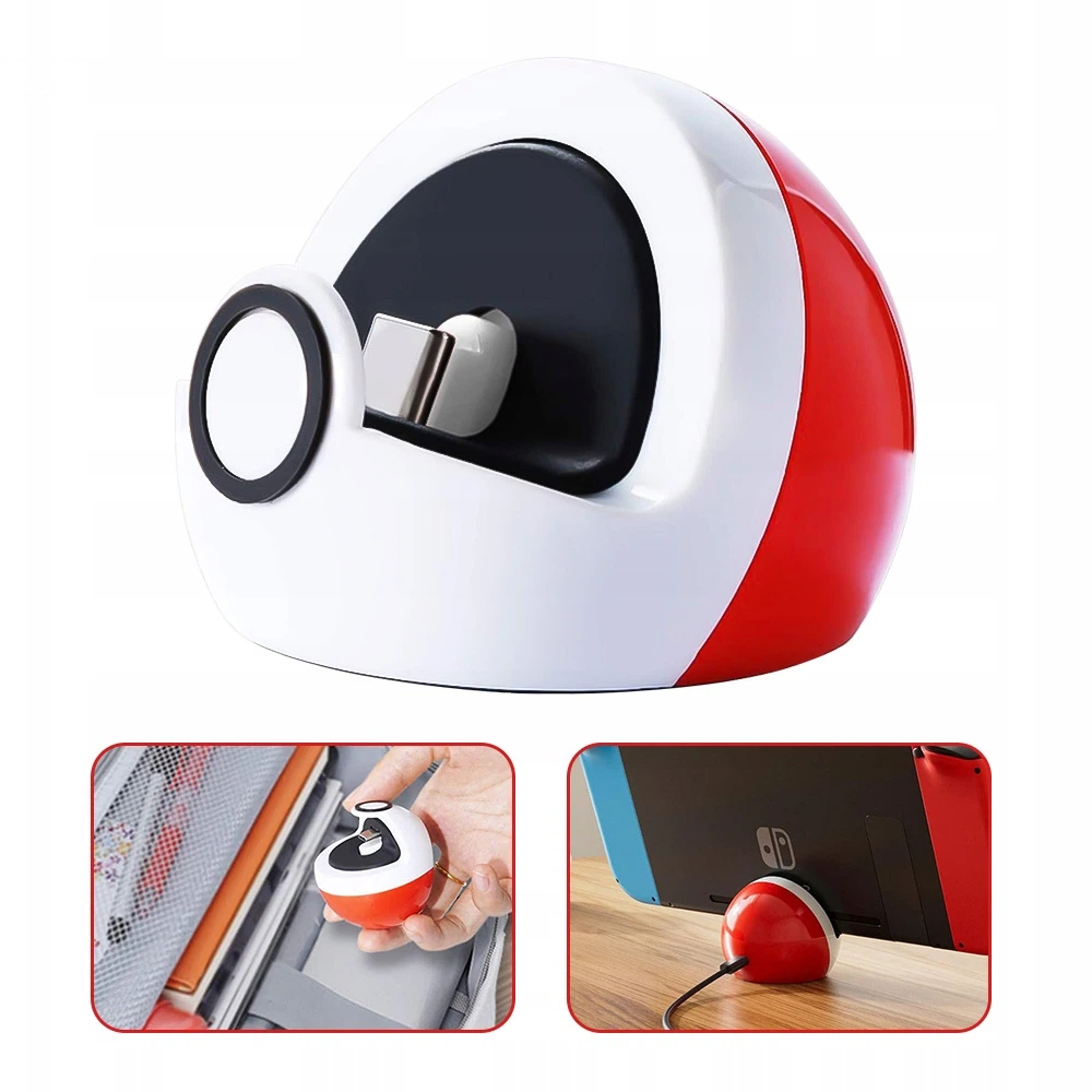 ŁADOWARKA DO KONSOLI NINTENDO SWITCH Z POCHYLENIEM 45° DESIGN POKEBALL