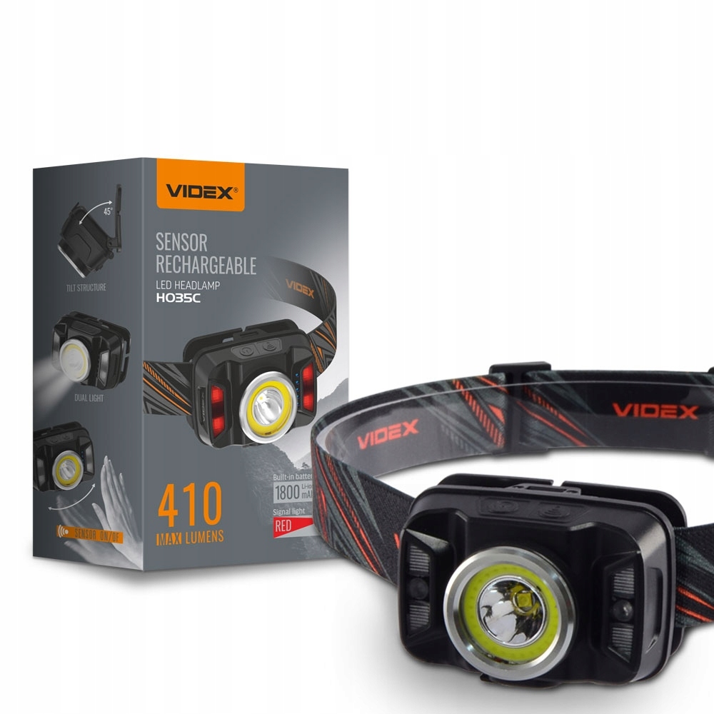 

Latarka czołowa Led 5W Cob IP65 czujnik ruchu