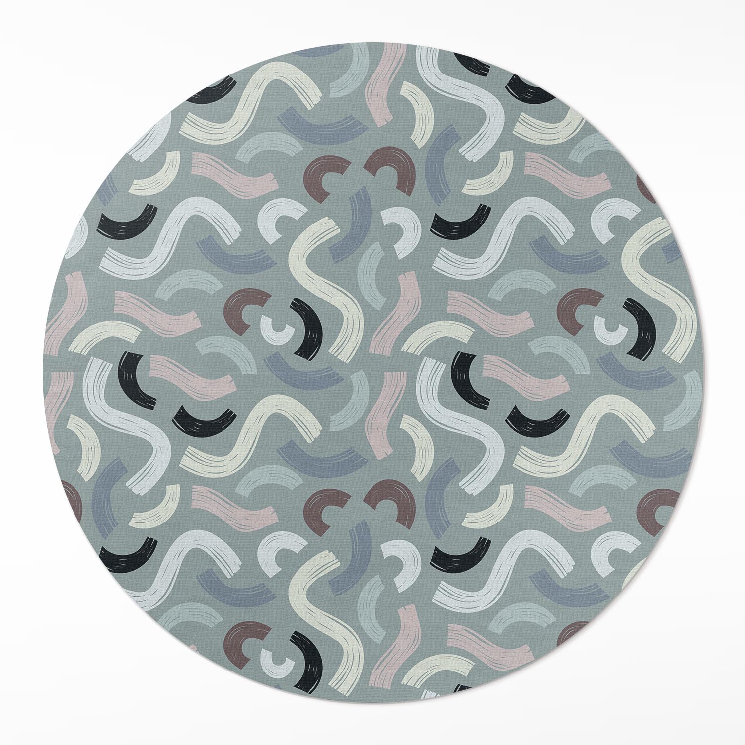 Kulatý Kulatý Koberec Vinylový do obývacího pokoje, průměr 110 cm Abstraktní retro linie