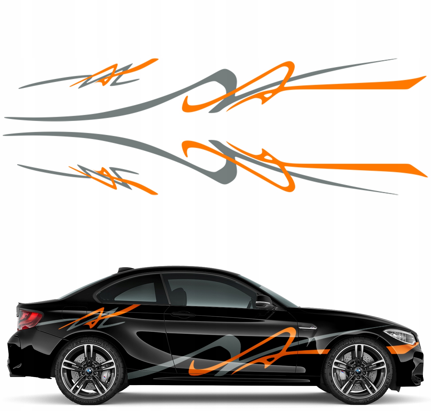 Samolepka Grafika na auto přívěs Motiv Abstrakce Pásy Linky 220x33