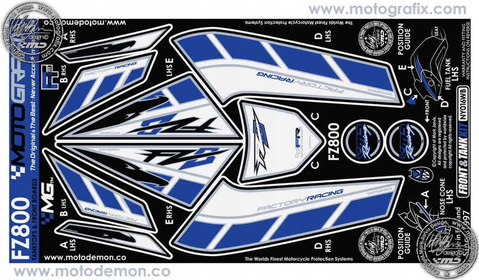 КАПОТ ПЕРЕДНІЙ MOTOGRAFIX YAMAHA FZ800 2010-2015