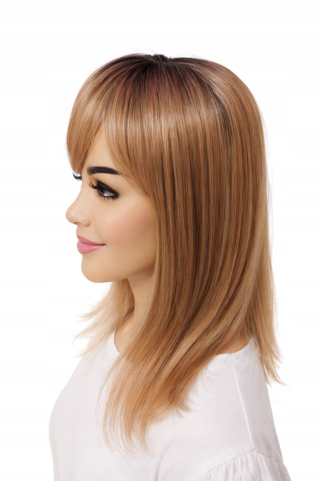 Dlouhý topper s ofinou Boondi, zlatý, měděný blond s odrostem