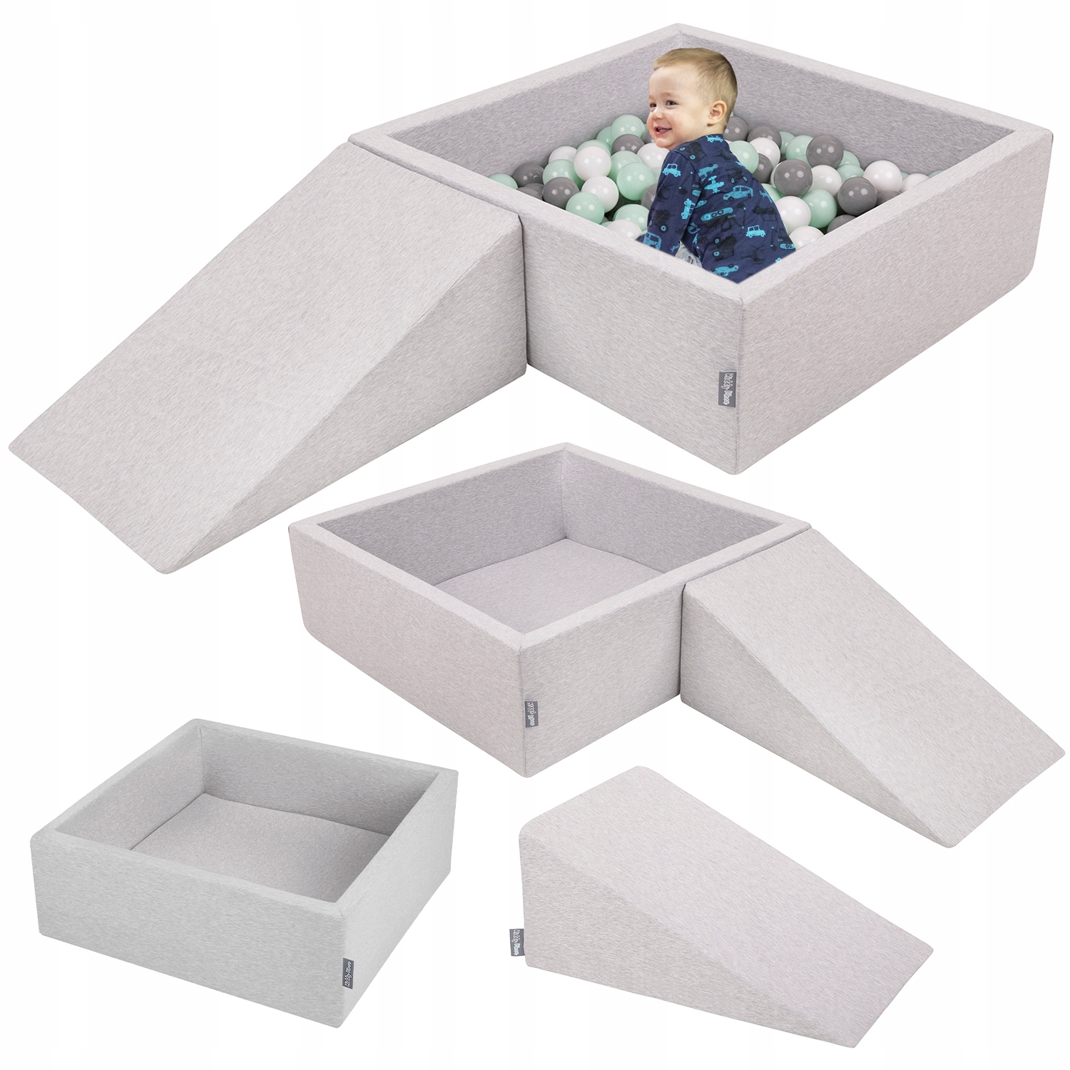KiddyMoon PPZP-KW30D-112 Plac Zabaw z Pianki Suchy Basen 200 Piłek Kulek